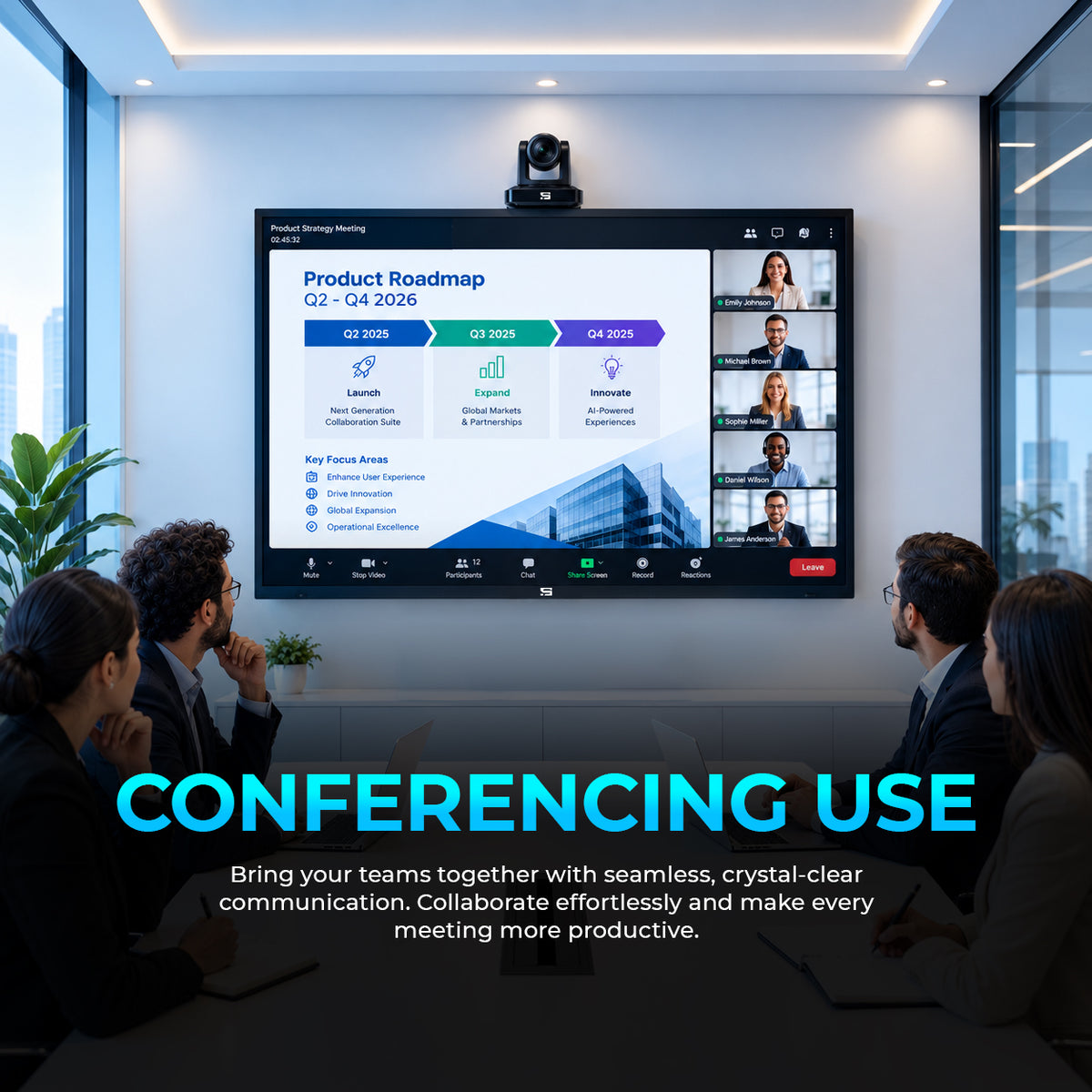 Smart Pixel PTZ Camera 10X Optical Zoom Full HD 1080P USB Conference Camera | Auto Focus, 2D/3D DNR, Pan Tilt Zoom, RS232/RS485, IR Remote for Meetings, Classroom & Telemedicine