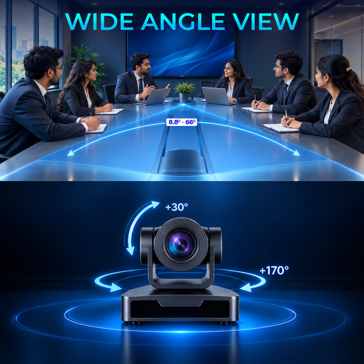 Smart Pixel PTZ Camera 10X Optical Zoom Full HD 1080P USB Conference Camera | Auto Focus, 2D/3D DNR, Pan Tilt Zoom, RS232/RS485, IR Remote for Meetings, Classroom & Telemedicine