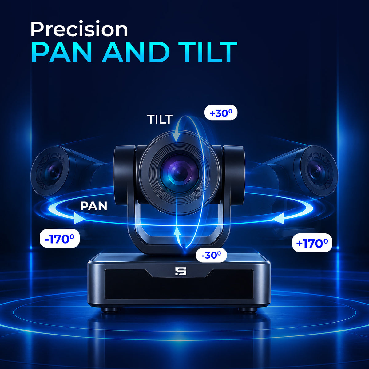 Smart Pixel PTZ Camera 10X Optical Zoom Full HD 1080P USB Conference Camera | Auto Focus, 2D/3D DNR, Pan Tilt Zoom, RS232/RS485, IR Remote for Meetings, Classroom & Telemedicine