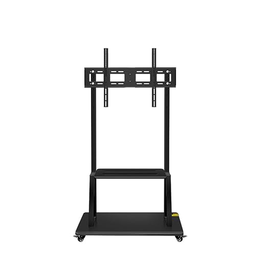 Smart Pixel Premium Interactive Panel Display Trolley Stand Heavy Duty Heights Adjustment Floor TV Trolley with Brackets for 32IN-86IN with Locking Wheels Holds Upto150Kg