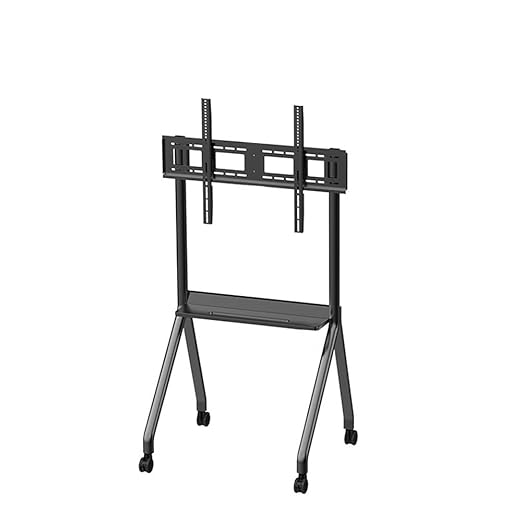 Smart Pixel Premium Interactive Panel Display Trolley Stand Heavy Duty Heights Adjustment Floor TV Trolley with Brackets for 32IN-86IN with Locking Wheels Holds Upto150Kg