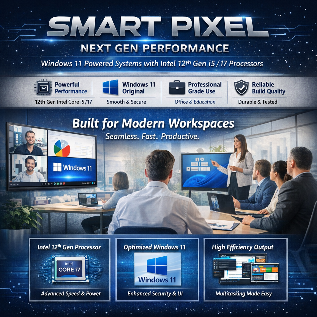 Smart Pixel Windows 11 All-in-One System | Intel 12th Gen i5 / i7 Processor | High Performance for Office, Business, Education & Conferencing
