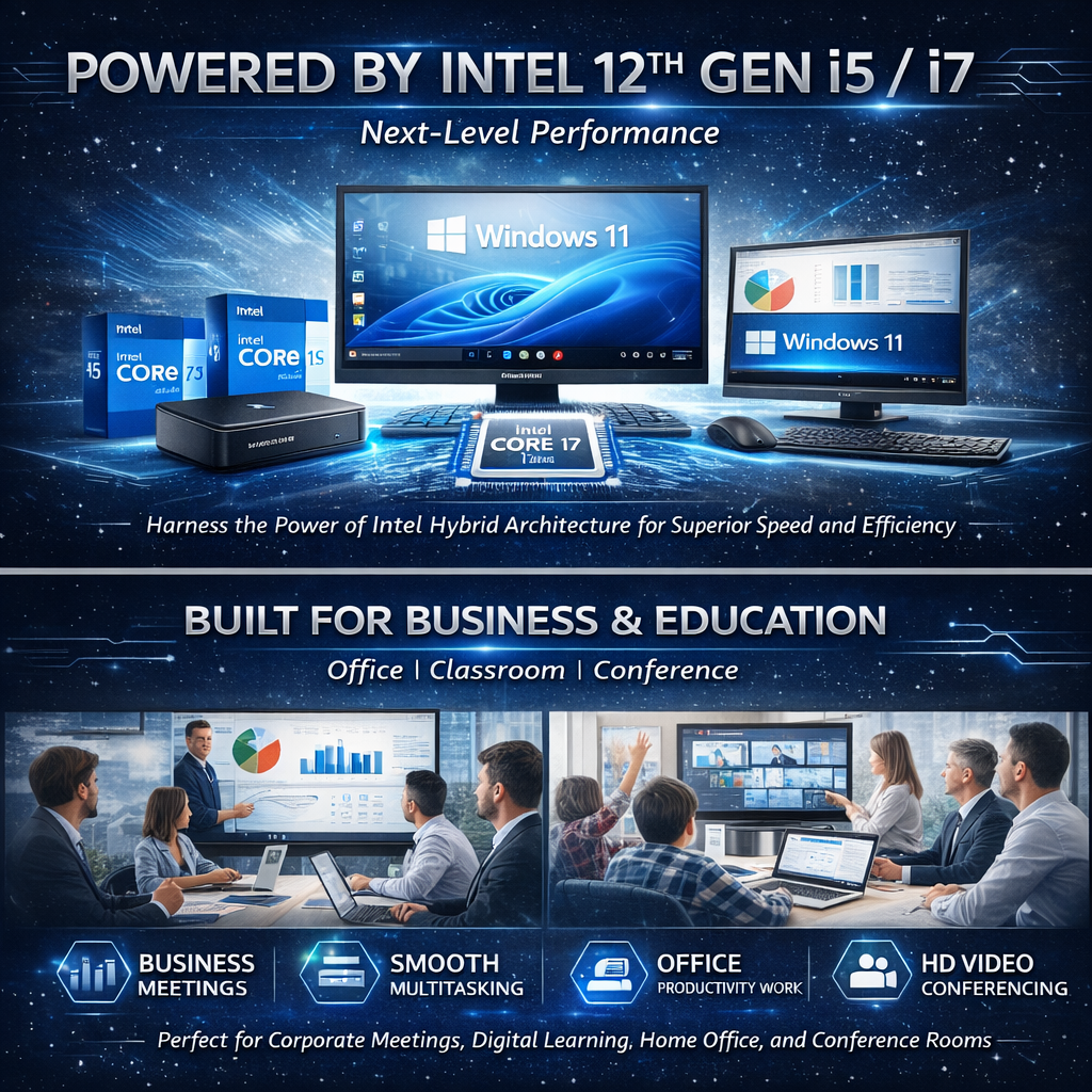 Smart Pixel Windows 11 All-in-One System | Intel 12th Gen i5 / i7 Processor | High Performance for Office, Business, Education & Conferencing
