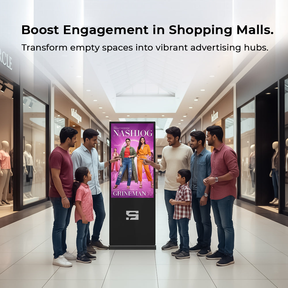 Smart Pixel Interactive 65 Inch Vivid Non Touch Screen Digital Standee Kiosk- Android Wi-Fi Floor Stand Digital for Restaurants, Exhibitions,Shopping Malls,Weddings&Real Estate Projects