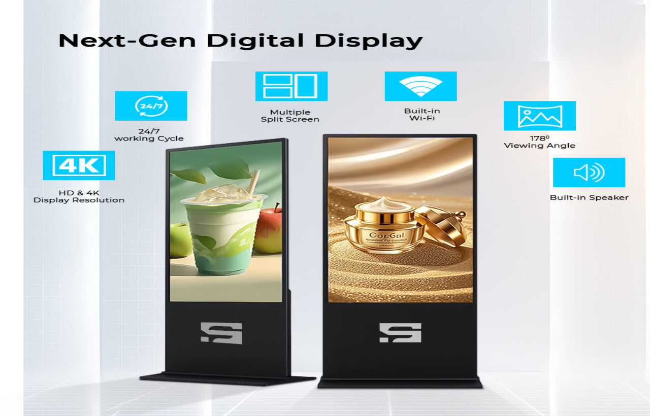 Smart Pixel Interactive 65 Inch Vivid Non Touch Screen Digital Standee Kiosk- Android Wi-Fi Floor Stand Digital for Restaurants, Exhibitions,Shopping Malls,Weddings&Real Estate Projects