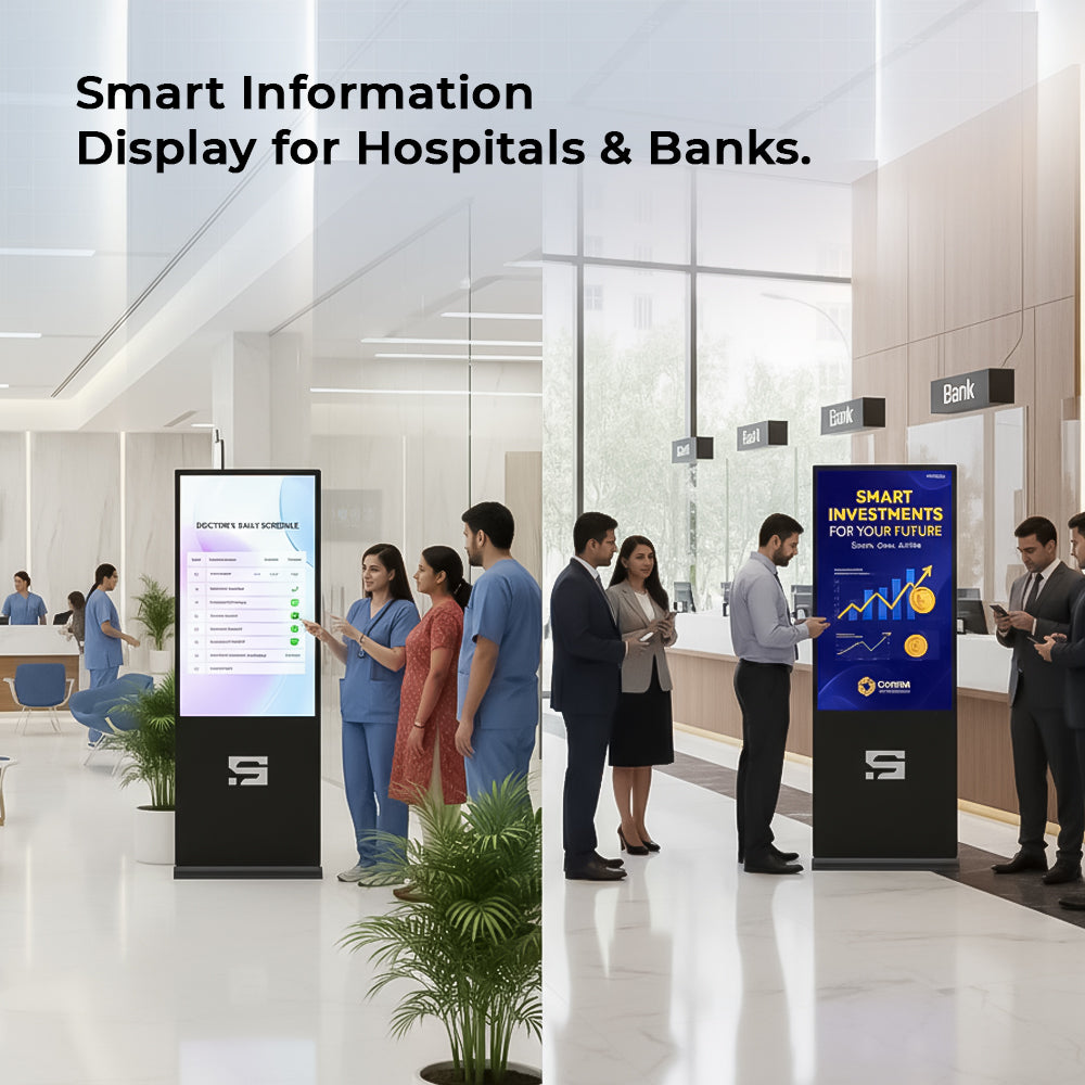 Smart Pixel Interactive 65 Inch Vivid Non Touch Screen Digital Standee Kiosk- Android Wi-Fi Floor Stand Digital for Restaurants, Exhibitions,Shopping Malls,Weddings&Real Estate Projects