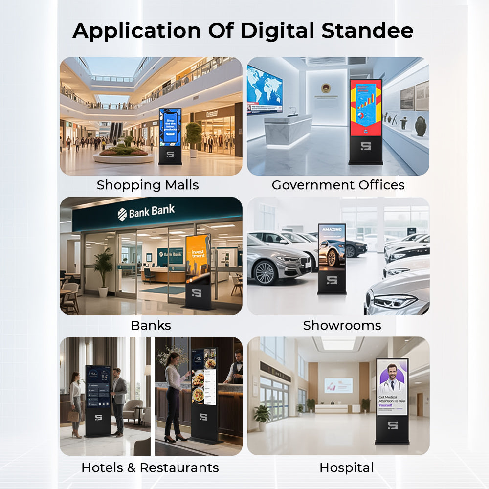 Smart Pixel Interactive 65 Inch Vivid Non Touch Screen Digital Standee Kiosk- Android Wi-Fi Floor Stand Digital for Restaurants, Exhibitions,Shopping Malls,Weddings&Real Estate Projects