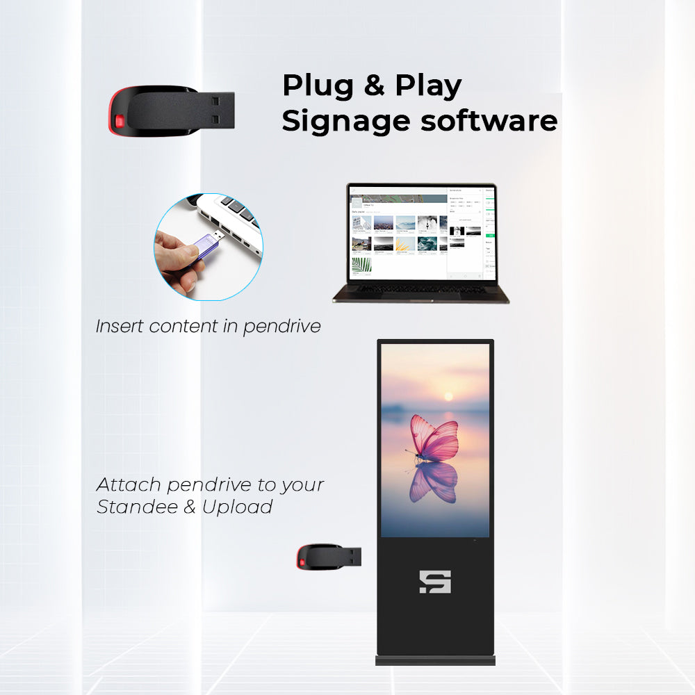 Smart Pixel Interactive 65 Inch Vivid Non Touch Screen Digital Standee Kiosk- Android Wi-Fi Floor Stand Digital for Restaurants, Exhibitions,Shopping Malls,Weddings&Real Estate Projects